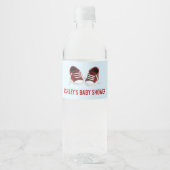 Rode Sneakers Baby showers waterflesetiketten Waterfles Etiket (Voorkant)