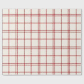 Rode Sneeuw Kerst Plaid Cadeaupapier (Vlak)