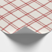Rode Sneeuw Kerst Plaid Cadeaupapier (Hoek)