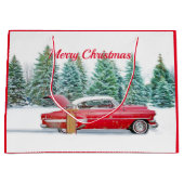  rode sneeuw met kerstmis groot cadeauzakje (Voorkant)