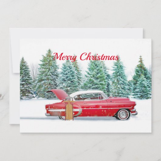  rode sneeuw met kerstmis kaart (Voorkant)