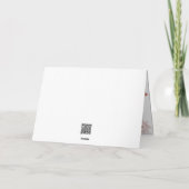Rode Sneeuw op Wit Canvas Ontwerp Kerstkaart Bedankkaart (Achterkant)