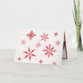 Rode Sneeuw op Wit Canvas Ontwerp Kerstkaart Bedankkaart (Voorkant)