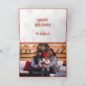 Rode Sneeuw op Wit Canvas Ontwerp Kerstkaart Bedankkaart (Binnen)