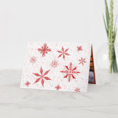 Rode Sneeuw op Wit Canvas Ontwerp Kerstkaart Bedankkaart (Voorkant)