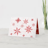 Rode sneeuw op witte canvas ontwerp kerst Kaart (Voorkant)
