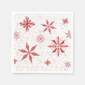 Rode sneeuw op witte canvas ontwerp kerst Kaart Servet (Voorkant)