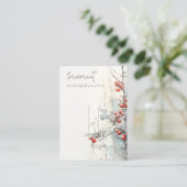 Rode sneeuw winter bessen haarspeld display houder visitekaartje (Staand voorkant)