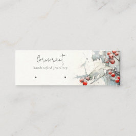 Rode sneeuw winter bessen hoepels lus stud houder mini visitekaartje