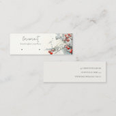 Rode sneeuw winter bessen hoepels lus stud houder mini visitekaartje (Voorkant / Achterkant)