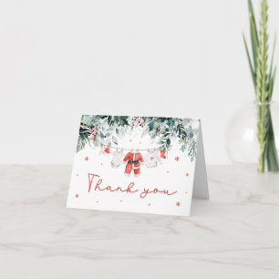 Rode Sneeuw Winter Kerstmis Babykleding Baby showe Bedankkaart