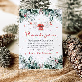 Rode Sneeuw Winter Kerstmis Babykleding Baby showe Bedankkaart