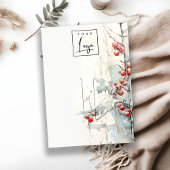 Rode sneeuw winterbessen Logo haarspeldhouder Visitekaartje