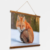 Rode sneeuw | Yukon Hangend Wandkleed (Gebogen)