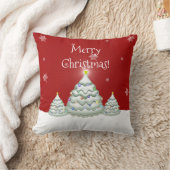 Rode Sneeuwige Kerstboom Worp Kussen (Deken)