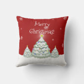 Rode Sneeuwige Kerstboom Worp Kussen (Achterkant)
