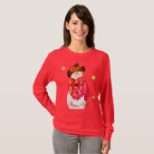 Rode Sneeuwman Schattig T-shirt (Voorkant volledig)