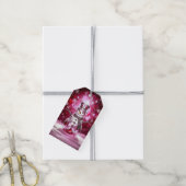 Rode Sneeuwman Sneeuwvlokken Kerst Cadeau Label Cadeaulabel (Met Touw)