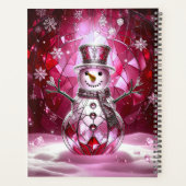Rode Sneeuwman Sneeuwvlokken Vakantie Planner (Achterkant)