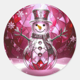 Rode Sneeuwman Sneeuwvlokken Vakantie Sticker