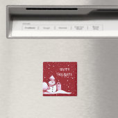 Rode Sneeuwman Snowy Kerstvakantie magneet (Insitu (Vaatwasser))