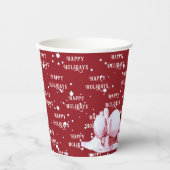 Rode Sneeuwman Snowy Kerstvakantie Papieren Bekers (Voorkant)