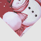 Rode Sneeuwman Snowy Kerstvakantie Tissuepapier (Detail)