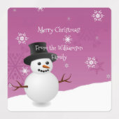 Rode Sneeuwman Winter Scene Kerst Baklabel Labels (Design 1)