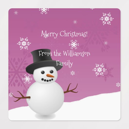 Rode Sneeuwman Winter Scene Kerst Baklabel Labels (Design 3)