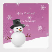 Rode Sneeuwman Winter Scene Kerst Baklabel Labels (Design 2)