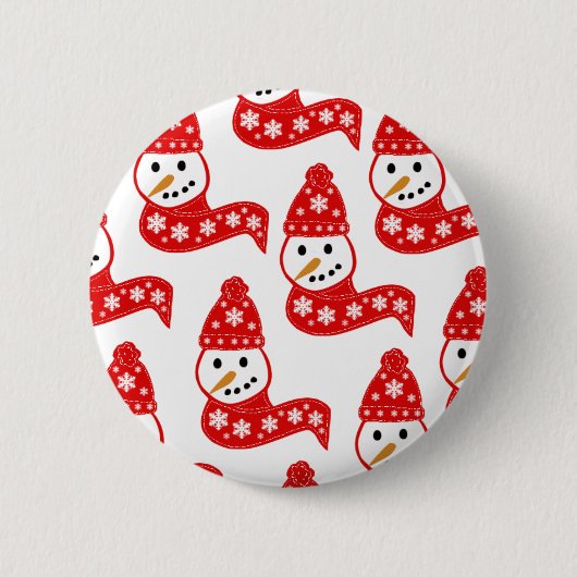 Rode Sneeuwmannen Buttonnen Ronde Button 5,7 Cm (Voorkant)