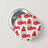 Rode Sneeuwmannen Buttonnen Ronde Button 5,7 Cm (Voorkant /achterkant)