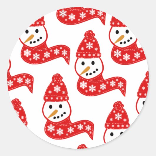 Rode sneeuwmannen sjaals Stickers (Voorkant)