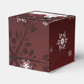 Rode sneeuwpopperenkast voor kerstmis bedankdoosjes (Achterkant)