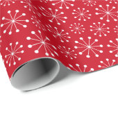Rode Sneeuwvlok Cadeaupapier (Rol Hoek)