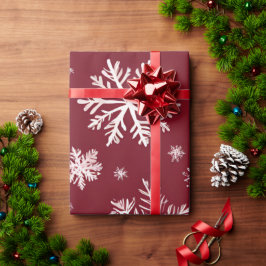 Rode Sneeuwvlok Cadeaupapier