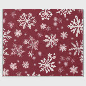 Rode Sneeuwvlok Cadeaupapier (Vlak)