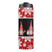 Rode Sneeuwvlok Caroling Gnomes Thermosbeker (Voorkant)