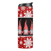 Rode Sneeuwvlok Caroling Gnomes Thermosbeker (Gedraaid links)