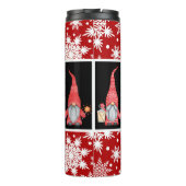 Rode Sneeuwvlok Caroling Gnomes Thermosbeker (Achterkant)