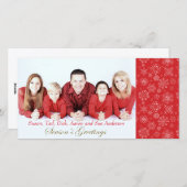 Rode Sneeuwvlok Foto Kerstmis Kaart (Voorkant / Achterkant)