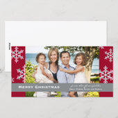 Rode sneeuwvlok Fotokaart Feestdagenkaart (Voorkant / Achterkant)