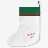 Rode Sneeuwvlok Gepersonaliseerd Groen & Wit Kleine Kerstsok (Achterkant)