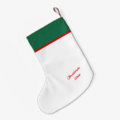 Rode Sneeuwvlok Gepersonaliseerd Groen & Wit Kleine Kerstsok (Achterkant (Hangend))