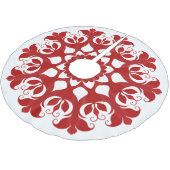 Rode sneeuwvlok Ice Crystal Flower Pattern on Whit Kerstboom Rok (Gekanteld)