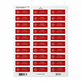 Rode Sneeuwvlok Kerst Retouradres Sticker (Full Sheet)