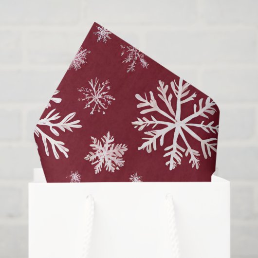 Rode Sneeuwvlok Kerst Waterverf Tissuepapier (Cadeauzakje)
