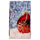 Rode Sneeuwvlok Kerstbal Klein Cadeauzakje (Voorkant)