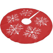 Rode Sneeuwvlok Kerstboom Kleed Rok (Gekanteld)