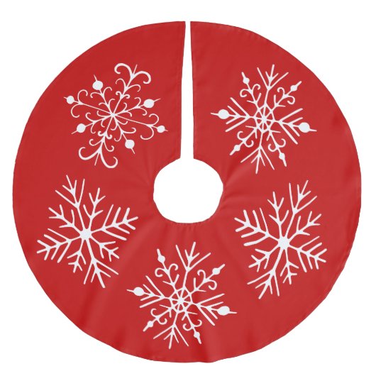 Rode Sneeuwvlok Kerstboom Kleed Rok (Voorkant)